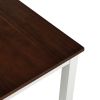 TOPMAX 6 Piece Dining Table Set with Bench, Table Set with Waterproof Coat, Ivory and Cherry