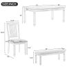 TREXM 6-Piece Retro 72'L Rectangular Dining Table Set with 4 Drawers, 4 Upholstered Chairs & 1 Bench for Dining Room (Grey)