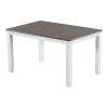TREXM Retro Style 7-Piece Dining Table Set with Extendable Table and 6 Upholstered Chairs (Brown+White)