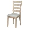 TREXM 6-Piece Rubber Wood Dining Table Set with Beautiful Wood Grain Pattern Tabletop Solid Wood Veneer and Soft Cushion (Natural Wood Wash)