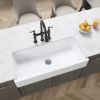 37 Inch Farmhouse Kitchen Sink, Apron Front Kitchen Sink Single Bowl White Fireclay Porcelain Ceramic Farm Kitchen Sinks 37"L x 19"W x 8"H