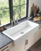 37 Inch Farmhouse Kitchen Sink, Apron Front Kitchen Sink Single Bowl White Fireclay Porcelain Ceramic Farm Kitchen Sinks 37"L x 19"W x 8"H