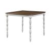 ACME Bettina 5PC COUNTER HEIGHT TABLE SET Beige Fabric, Antique White & Weathered Oak Finish DN01439