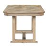 TREXM 6-Piece Rubber Wood Dining Table Set with Beautiful Wood Grain Pattern Tabletop Solid Wood Veneer and Soft Cushion (Natural Wood Wash)