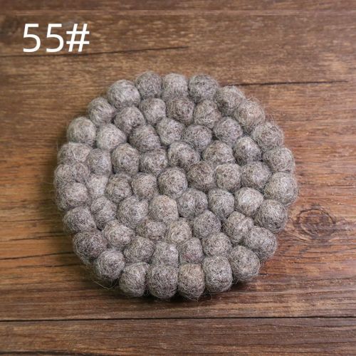 Anti-scald Tea Cup Temperament Pure Color Elegant Wool Ball Coaster