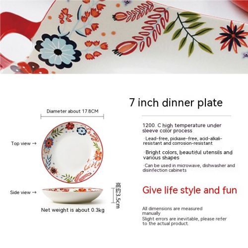 Home American Tableware Hand Drawn Creative Floral Style